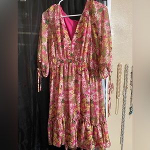Taylor Chiffon Floral Dress (XL)